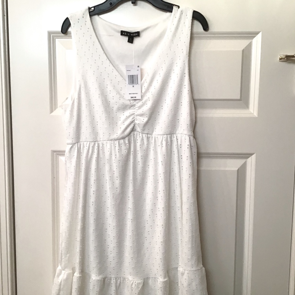 As U Wish size medium white sleeveless dress